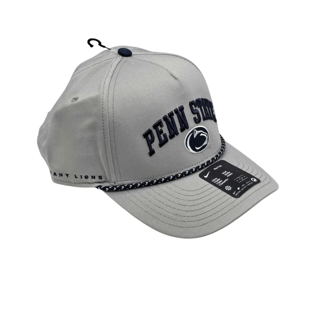 Nike Penn State Nittany Lions Primetime Rise Rope Snapback Hat Cap Gray NWT
